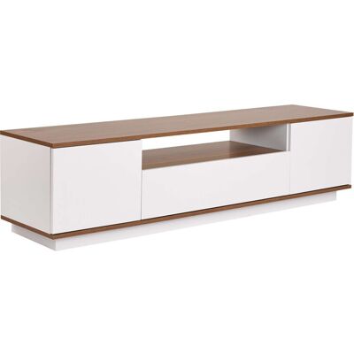 Hanah Home Meuble TV moderne avec 3 portes à ouverture par simple pression - Dimensions : 180 x 44 x 44 cm - Epaisseur 18 mm - Plateau marron foncé - Publicité Hanah Home Meuble TV moderne avec 3 portes à ouverture par simple pression - Dimensions : 180 x 44 x 44 cm - Epaisseur 18 mm - Plateau marron foncé - Publicité
