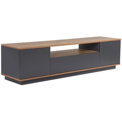 Hanah Home Meuble TV moderne avec 3 portes à ouverture par simple pression - Dimensions : 180 x 44 x 44 cm - Epaisseur 18 mm - Gris anthracite - Publicité Hanah Home Meuble TV moderne avec 3 portes à ouverture par simple pression - Dimensions : 180 x 44 x 44 cm - Epaisseur 18 mm - Gris anthracite - Publicité