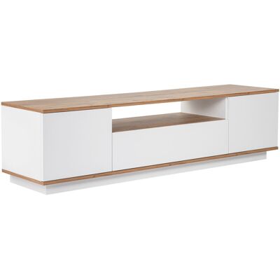Hanah Home Meuble TV moderne avec 3 portes à ouverture par simple pression - Dimensions : 180 x 44 x 44 cm - Epaisseur 18 mm - Plateau marron - Publicité Hanah Home Meuble TV moderne avec 3 portes à ouverture par simple pression - Dimensions : 180 x 44 x 44 cm - Epaisseur 18 mm - Plateau marron - Publicité