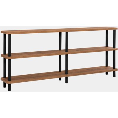 Hanah Home Bibliothèque industrielle moderne - Dimensions : 180 x 35 x 75 cm - Noir et marron - Bois - 25 mm d'épaisseur - Capacité de charge de 30 kg par étagère - Publicité Hanah Home Bibliothèque industrielle moderne - Dimensions : 180 x 35 x 75 cm - Noir et marron - Bois - 25 mm d'épaisseur - Capacité de charge de 30 kg par étagère - Publicité