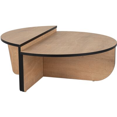Hanah Home Ensemble de deux tables basses élégantes, chêne miel et noir, 90 x 60 x 30 cm et 85 x 30 x 35 cm. Panneaux de particules 100 % mélaminés, épaisseur 18 mm. Design moderne pour salons et espaces contemporains. Publicité Hanah Home Ensemble de deux tables basses élégantes, chêne miel et noir, 90 x 60 x 30 cm et 85 x 30 x 35 cm. Panneaux de particules 100 % mélaminés, épaisseur 18 mm. Design moderne pour salons et espaces contemporains. Publicité