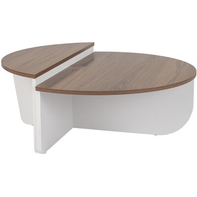 Hanah Home Ensemble de 2 tables basses modernes, noyer et blanc, 90 x 60 x 30 cm et 85 x 30 x 35 cm. Panneaux de particules 100 % mélaminés, épaisseur 18 mm. Design élégant pour les espaces de vie contemporains. Publicité Hanah Home Ensemble de 2 tables basses modernes, noyer et blanc, 90 x 60 x 30 cm et 85 x 30 x 35 cm. Panneaux de particules 100 % mélaminés, épaisseur 18 mm. Design élégant pour les espaces de vie contemporains. Publicité