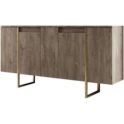 Hanah Home Buffet moderne - Dimensions : 160 x 35 x 80 cm - Marron - Bois - Epaisseur : 18 mm - 4 portes - 8 étagères - Publicité Hanah Home Buffet moderne - Dimensions : 160 x 35 x 80 cm - Marron - Bois - Epaisseur : 18 mm - 4 portes - 8 étagères - Publicité
