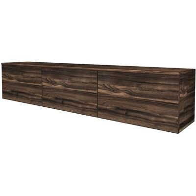 Hanah Home Meuble TV suspendu - Dimensions : 160 x 32 x 35 cm - 18 mm d'épaisseur - Bois - Marron - Ouverture porte par simple pression - Publicité Hanah Home Meuble TV suspendu - Dimensions : 160 x 32 x 35 cm - 18 mm d'épaisseur - Bois - Marron - Ouverture porte par simple pression - Publicité