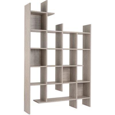 Hanah Home Bibliothèque - Dimensions : 122 x 25 x 188 cm - Travertin - Epaisseur : 18 mm - Bois - Fixation murale possible - Publicité Hanah Home Bibliothèque - Dimensions : 122 x 25 x 188 cm - Travertin - Epaisseur : 18 mm - Bois - Fixation murale possible - Publicité