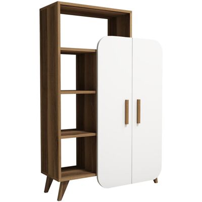 Hanah Home Bibliothèque moderne à nombreux compartiments, noyer et blanc, 90 x 132 x 32 cm, panneaux de particules 100 % mélaminés, épaisseur 18 mm, fixation murale, idéale pour les espaces élégants à la maison et au bureau. Publicité Hanah Home Bibliothèque moderne à nombreux compartiments, noyer et blanc, 90 x 132 x 32 cm, panneaux de particules 100 % mélaminés, épaisseur 18 mm, fixation murale, idéale pour les espaces élégants à la maison et au bureau. Publicité