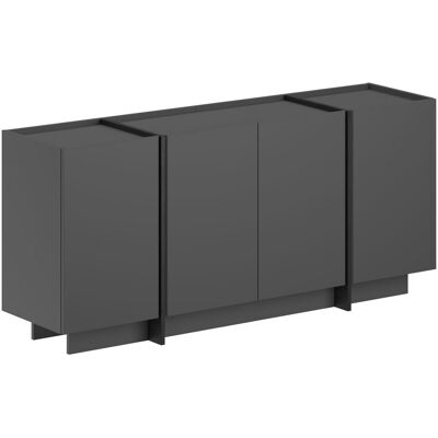 Hanah Home Buffet, Anthracite / Noir, 180 x 45 x 80 cm, Panneaux de particules, mélaminés, 18 mm d'épaisseur, design moderne. Publicité Hanah Home Buffet, Anthracite / Noir, 180 x 45 x 80 cm, Panneaux de particules, mélaminés, 18 mm d'épaisseur, design moderne. Publicité