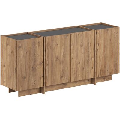 Hanah Home Buffet, Pin Atlantique / Anthracite, 180 x 45 x 80 cm, Panneaux de particules, mélaminés, 18 mm d'épaisseur. Publicité Hanah Home Buffet, Pin Atlantique / Anthracite, 180 x 45 x 80 cm, Panneaux de particules, mélaminés, 18 mm d'épaisseur. Publicité