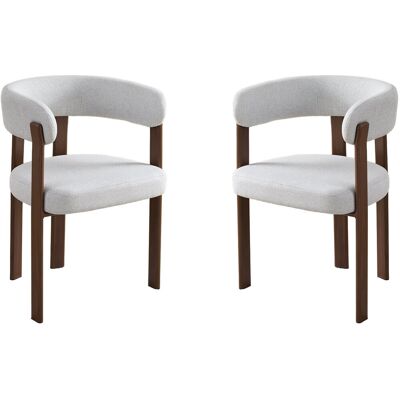 Habitat et Jardin Ensemble de 2 chaises avec accoudoirs - structure imitation bois "Opale" - Dimensions : 56 x 51 x 79 cm - Tissu gris clair - Publicité Habitat et Jardin Ensemble de 2 chaises avec accoudoirs - structure imitation bois "Opale" - Dimensions : 56 x 51 x 79 cm - Tissu gris clair - Publicité