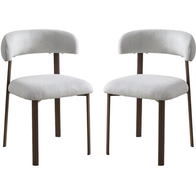 Habitat et Jardin Ensemble de 2 chaises imitation bois "Aurea" - Dimensions : 55 x 52 x 79 cm - Tissu gris clair - Publicité Habitat et Jardin Ensemble de 2 chaises imitation bois "Aurea" - Dimensions : 55 x 52 x 79 cm - Tissu gris clair - Publicité