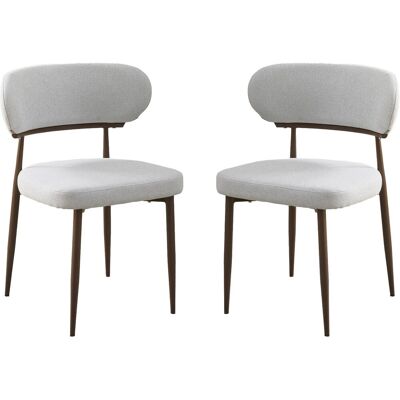 Habitat et Jardin Ensemble de 2 chaises imitation bois "Elora" - Dimensions : 58 x 52 x 82 cm - Tissu gris clair - Publicité Habitat et Jardin Ensemble de 2 chaises imitation bois "Elora" - Dimensions : 58 x 52 x 82 cm - Tissu gris clair - Publicité