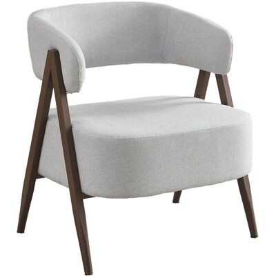 Habitat et Jardin Fauteuil style scandinave "Astra" - Dimensions : 65 x 65 x 77 cm - Tissu gris clair - Structure en métal imitation bois marron - Publicité Habitat et Jardin Fauteuil style scandinave "Astra" - Dimensions : 65 x 65 x 77 cm - Tissu gris clair - Structure en métal imitation bois marron - Publicité