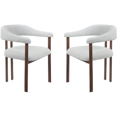 Habitat et Jardin Fauteuil de salle a manger en tissu avec structure imitation bois "Serelia" - Dimensions : 61 x 57 x 79 cm - Tissu gris clair - Publicité Habitat et Jardin Fauteuil de salle a manger en tissu avec structure imitation bois "Serelia" - Dimensions : 61 x 57 x 79 cm - Tissu gris clair - Publicité