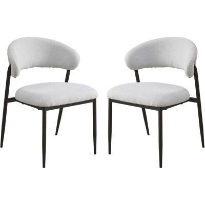 Habitat et Jardin Ensemble de 2 chaises en tissu avec structure en métal "Edena" - Dimensions : 54 x 57 x 77 cm - Noir - Pieds en métal - Publicité Habitat et Jardin Ensemble de 2 chaises en tissu avec structure en métal "Edena" - Dimensions : 54 x 57 x 77 cm - Noir - Pieds en métal - Publicité