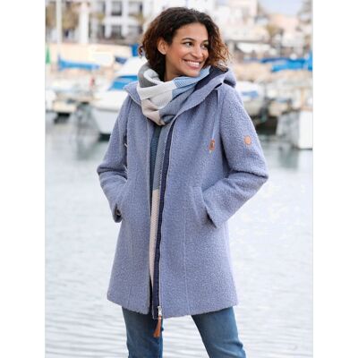 Collection L Veste bouclée glissière pratique à double sens - Publicité Collection L Veste bouclée glissière pratique à double sens - Publicité