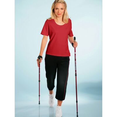 Pantalon sport Damen CATAMARAN - 3/4, Noir-Rouge, Coton-Élasthanne - Publicité Pantalon sport Damen CATAMARAN - 3/4, Noir-Rouge, Coton-Élasthanne - Publicité