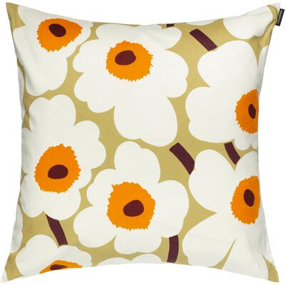 Marimekko - Housse de coussin Unikko - Orange - Coton biologique - Designer Maija Isola - Publicité Marimekko - Housse de coussin Unikko - Orange - Coton biologique - Designer Maija Isola - Publicité