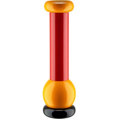 Alessi - Moulin à sel et poivre Alessi 100 Values Collection - Rouge - Hêtre massif tourné certifié FSC - Designer Ettore Sottsass - Publicité Alessi - Moulin à sel et poivre Alessi 100 Values Collection - Rouge - Hêtre massif tourné certifié FSC - Designer Ettore Sottsass - Publicité