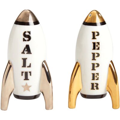 Jonathan Adler - Ensemble salière et poivrière Appollo - Blanc - Porcelaine - Designer Jonathan Adler - Publicité Jonathan Adler - Ensemble salière et poivrière Appollo - Blanc - Porcelaine - Designer Jonathan Adler - Publicité