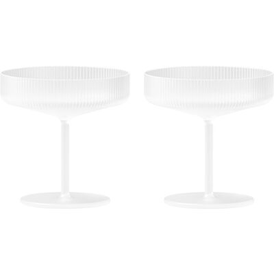 Ferm Living Coupe à champagne Ripple - Lot de 2 Verre Moulé - Publicité Ferm Living Coupe à champagne Ripple - Lot de 2 Verre Moulé - Publicité