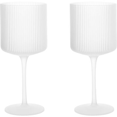 Verres à vin Ripple blanc Ferm Living, lot de 2 - Publicité Verres à vin Ripple blanc Ferm Living, lot de 2 - Publicité