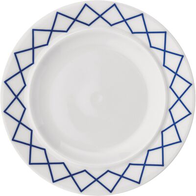 Alessi - Assiette à dessert La Bella Tavola - Bleu - Porcelaine fine - Designer Ettore Sottsass - Publicité Alessi - Assiette à dessert La Bella Tavola - Bleu - Porcelaine fine - Designer Ettore Sottsass - Publicité