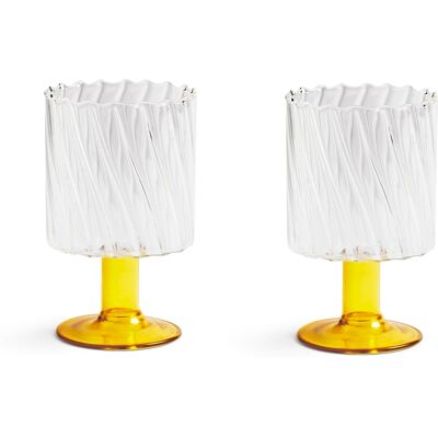 & klevering - Verre à vin Twirl - Jaune - Verre - Publicité & klevering - Verre à vin Twirl - Jaune - Verre - Publicité