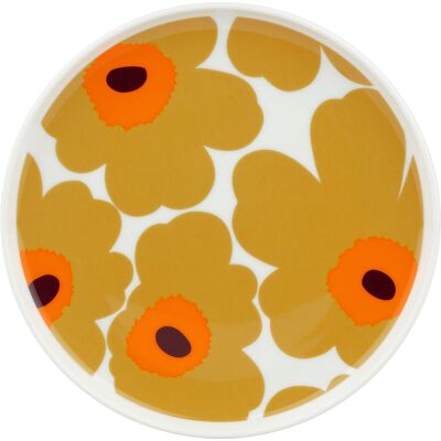 Marimekko - Assiette à dessert Unikko - Orange - Grès - Designer Maija Isola - Publicité Marimekko - Assiette à dessert Unikko - Orange - Grès - Designer Maija Isola - Publicité