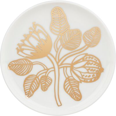 Marimekko - Assiette à mignardises Tiara - Or - Grès - Designer Erja Hirvi - Publicité Marimekko - Assiette à mignardises Tiara - Or - Grès - Designer Erja Hirvi - Publicité