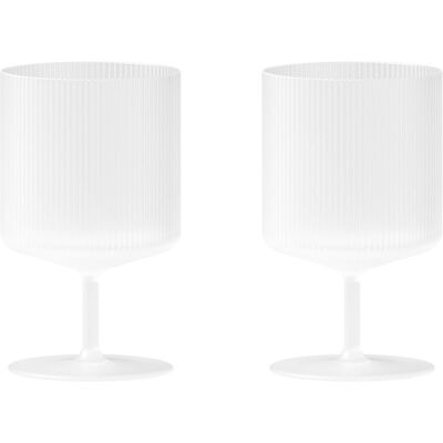 Ensemble de 2 verres à vin Ripple en verre givré - Publicité Ensemble de 2 verres à vin Ripple en verre givré - Publicité