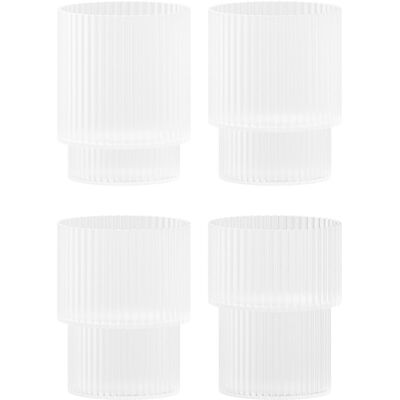 Ferm Living - Verre Ripple - Blanc - Verre soufflé bouche - Publicité Ferm Living - Verre Ripple - Blanc - Verre soufflé bouche - Publicité
