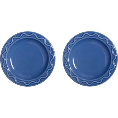 Assiettes à mignardises Mochi Bleu en Céramique x2 - Publicité Assiettes à mignardises Mochi Bleu en Céramique x2 - Publicité
