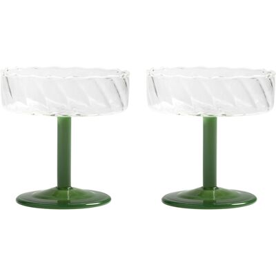 & klevering - Coupe à champagne Twirl - Vert - Verre - Publicité & klevering - Coupe à champagne Twirl - Vert - Verre - Publicité