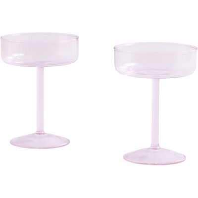 Hay Coupe à Dessert Rose en Verre Borosilicaté - Type de Dessert - Publicité Hay Coupe à Dessert Rose en Verre Borosilicaté - Type de Dessert - Publicité