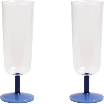& klevering - Flûte à champagne Mingle - Bleu - Verre - Publicité & klevering - Flûte à champagne Mingle - Bleu - Verre - Publicité