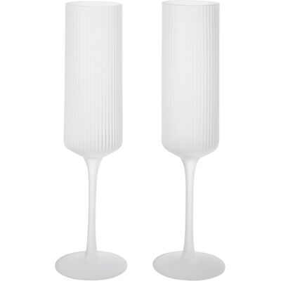 Ferm Living - Flûte à champagne Ripple - Blanc - Verre soufflé bouche - Publicité Ferm Living - Flûte à champagne Ripple - Blanc - Verre soufflé bouche - Publicité