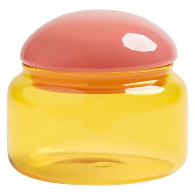 Boîte en verre borosilicaté fait main par Klevering - Contenant rond sûr pour aliments - Publicité Boîte en verre borosilicaté fait main par Klevering - Contenant rond sûr pour aliments - Publicité