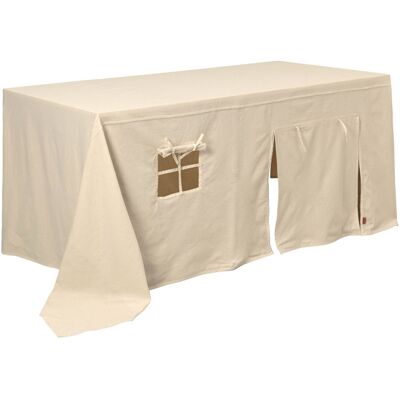 Ferm Living - Nappe en tissu Cabane - Blanc - Coton recyclé - Designer Trine Andersen - Publicité Ferm Living - Nappe en tissu Cabane - Blanc - Coton recyclé - Designer Trine Andersen - Publicité