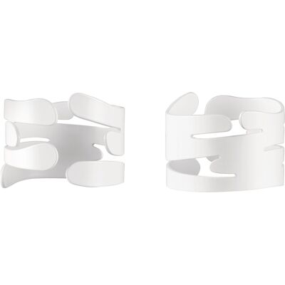 Alessi - Rond de serviette Bark - Blanc - Acier - Designer Donia Maaoui - Publicité Alessi - Rond de serviette Bark - Blanc - Acier - Designer Donia Maaoui - Publicité