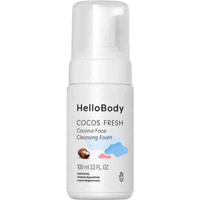 Mousse nettoyante visage Cocos Fresh - HelloBody - Publicité Mousse nettoyante visage Cocos Fresh - HelloBody - Publicité