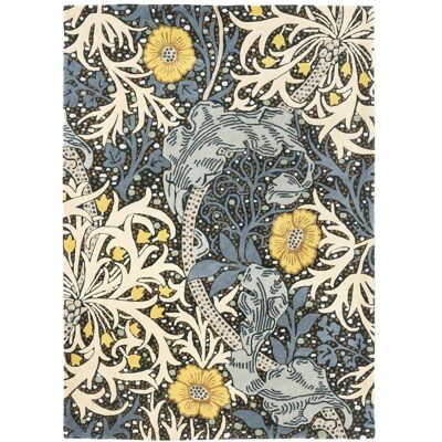Morris & co Tapis salon et chambre fait à la main en laine motif floral SEAWEED - Publicité Morris & co Tapis salon et chambre fait à la main en laine motif floral SEAWEED - Publicité