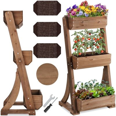 TecTake GmbH Jardinière verticale FLORA en bois laqué avec toile de paillage - marron, 60 x 49 x 140 cm - Publicité TecTake GmbH Jardinière verticale FLORA en bois laqué avec toile de paillage - marron, 60 x 49 x 140 cm - Publicité