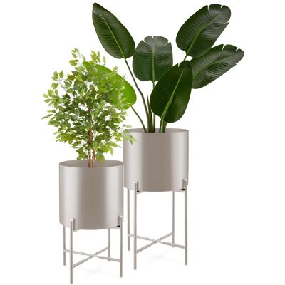 TecTake GmbH Support de plantes MINE en acier revêtu par poudre - taupe - Publicité TecTake GmbH Support de plantes MINE en acier revêtu par poudre - taupe - Publicité