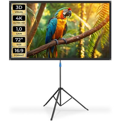 TecTake GmbH Écran de projection Cinema avec trépied pliable, 16:9, 4K, HD - blanc - Publicité TecTake GmbH Écran de projection Cinema avec trépied pliable, 16:9, 4K, HD - blanc - Publicité