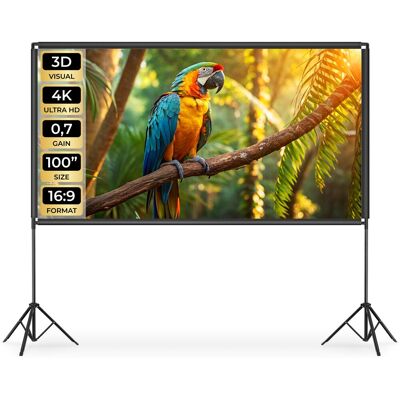 TecTake GmbH Écran de projection Cinema avec trépieds pliables, 16:9, 4K, HD - blanc - Publicité TecTake GmbH Écran de projection Cinema avec trépieds pliables, 16:9, 4K, HD - blanc - Publicité