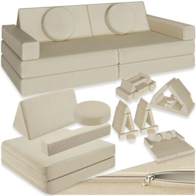 TecTake GmbH Canapé de jeu LILLY 8 pièces, avec fonction de couchage - 120 cm, beige - Publicité TecTake GmbH Canapé de jeu LILLY 8 pièces, avec fonction de couchage - 120 cm, beige - Publicité