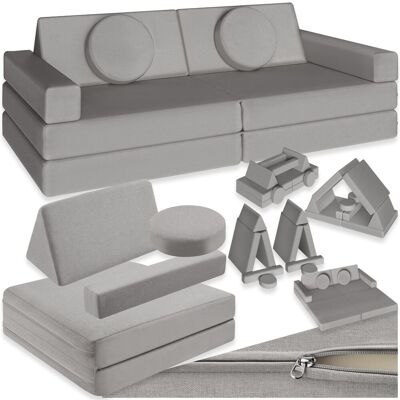 TecTake GmbH Canapé de jeu LILLY 8 pièces, avec fonction de couchage - 120 cm, gris - Publicité TecTake GmbH Canapé de jeu LILLY 8 pièces, avec fonction de couchage - 120 cm, gris - Publicité