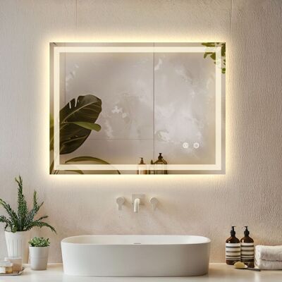 TecTake GmbH Miroir de salle de bain LED CLARA réglable avec 3 couleurs de lumière - 50 x 70 cm - Publicité TecTake GmbH Miroir de salle de bain LED CLARA réglable avec 3 couleurs de lumière - 50 x 70 cm - Publicité