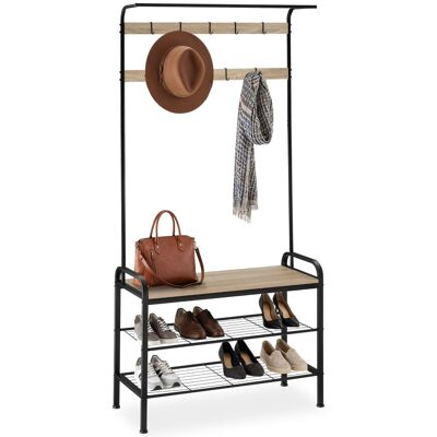TecTake GmbH Portemanteau - 73,5x36x184cm, Bois clair industriel, Chêne Sonoma - Publicité TecTake GmbH Portemanteau - 73,5x36x184cm, Bois clair industriel, Chêne Sonoma - Publicité