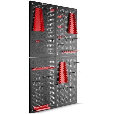 Mur d'outils Tectake Jonah avec crochets et supports - 4 pièces - Publicité Mur d'outils Tectake Jonah avec crochets et supports - 4 pièces - Publicité